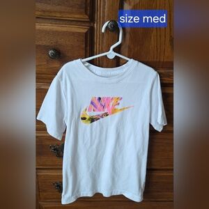 Nike Kids White Tee with Colorful Graphic